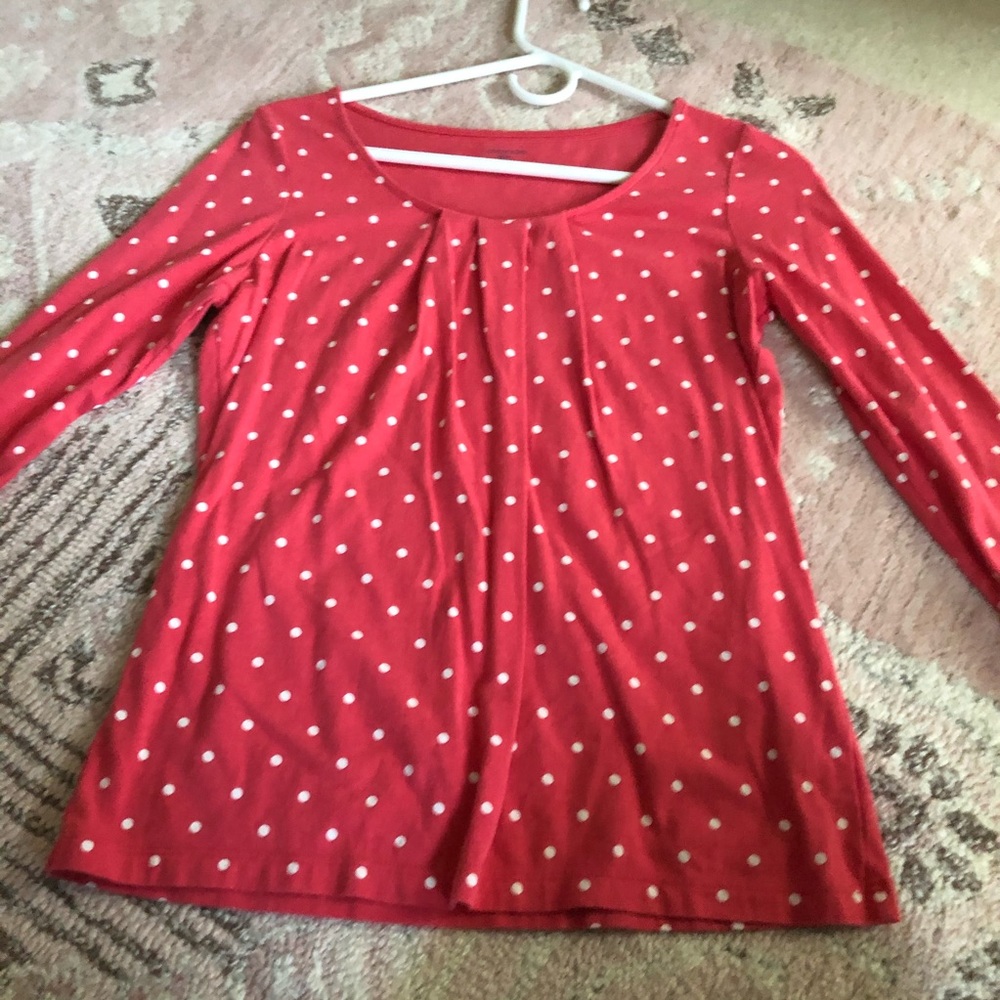 Lands’ End red polka dot top size XS/P